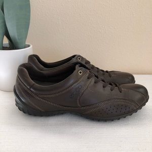 ECCO Charm Brown Leather Lace UP Casual Comfort Sneakers Woman’s EU40 US9-9.5